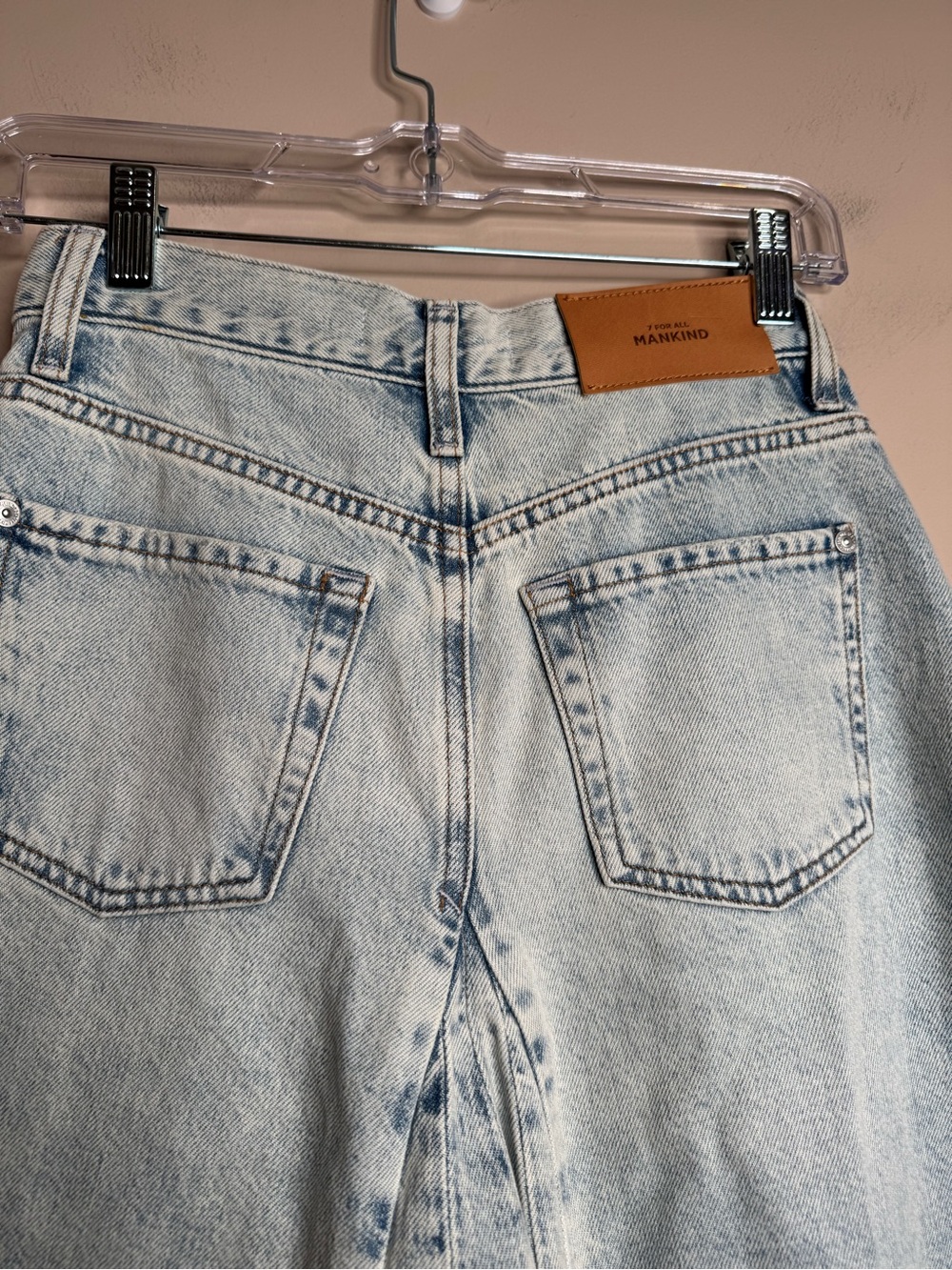 7 For All Mankind Western Maxi Skirt Denim Flared Paneled Size 25 Light Blue - Picture 7 of 8
